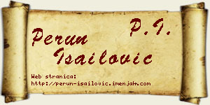 Perun Isailović vizit kartica